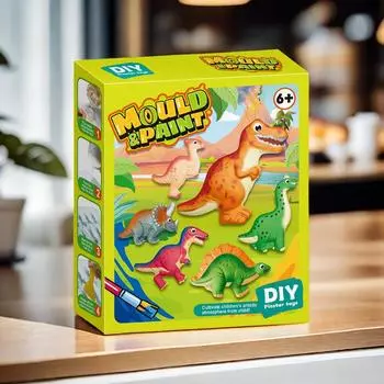 DIY Гипсовые Креативные Раскрашенные Игрушки Тренировка Концентрации Детей Раскрашенные Граффити Игрушки Костюм A1-Dinosaur