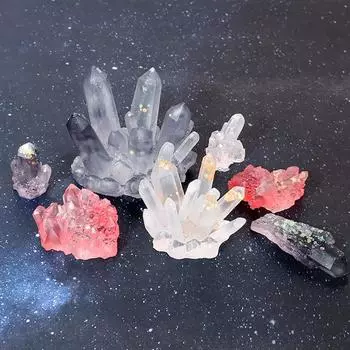 DIY glue drop crystal cluster mold 11 types of crystal cluster rockery ornaments epoxy resin frosted decorative silicone mold