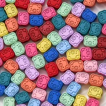 DIY голова веревка бусины прямое отверстие брелок браслет сплав ювелирные изделия ручной работы аксессуары из бисера аксессуары из бисера Пятачок 5 шт. фиолетовый