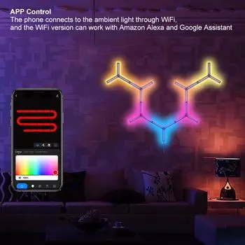 Diy Graffiti Wifi полноцветный RGB умный патч Y-образный Esports Atmosphere настенный светильник новый умный внутренний настенный светильник EU Plug