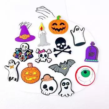 DIY Хэллоуин тыква мягкая нашивка брошь аксессуар для волос наклейка на холодильник материал комплект 14PCS