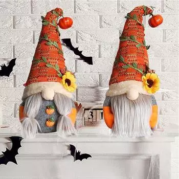 DIY Halloween Gnome Doll Handmade Rudolph Doll Ornaments Dwarf Props Doll Fancy Dress Party Female