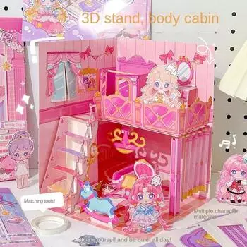 DIY Handmade 3D Тихая Книга Игрушки Мультяшная Сцена Мультяшная Сцена Наклейка Книга Дети Детские Игрушки фиолетовый