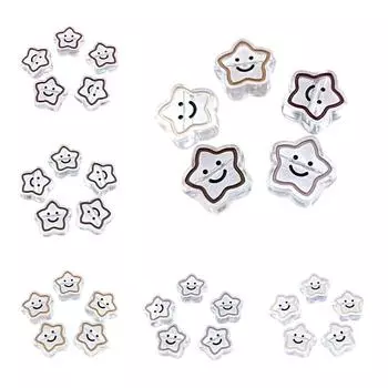 DIY Handmade Materials 5pcs Jewelry Making Necklace Acrylic Beads Pentagonal Loose Beads Pendants for Earrings Loose Beads beads
