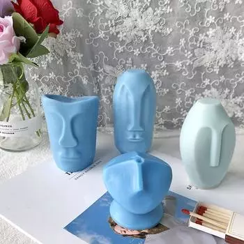 DIY Handmade Мыловарение Принадлежности Силиконовая Форма Для Помадки Абстрактная Форма Лица Украшения Торта Формы Для Свечей Гибкие C