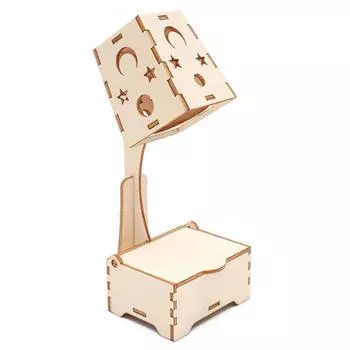 DIY Handmade настольная лампа из дерева в форме звезды Diy Wood Electric Set Интеллектуальное развитие Электрическая детская игрушка Научные игрушки G150