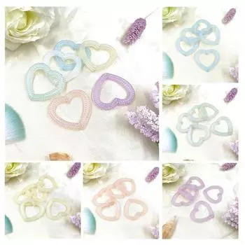 DIY Handmade Vertical Hole Acrylic Large Love Beads 10pcs Jewelry Material Beaded Accessories Hollowed Out Fashion Earrings Necklace Macaron Color розовый