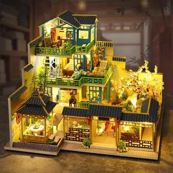 DIY Хижина Фучунь Горный Дом Арт Дом Модель Игрушки DIY Подарок