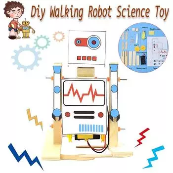 DIY Ходячий робот Физические Научные Эксперименты Игрушки для Детей Ручная Сборка Модели Наборы Образовательные Игрушки Подарки
