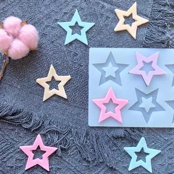 Diy Hollow Pentagram Chocolate Silicone Mold, Sugar Cake Decoration, Handmade Drip Glue Mold, Craft Gift белый