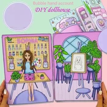 DIY игрушка бумажная кукла тихая книга играть неоднократно DIY милая книга принцессы детская головоломка B