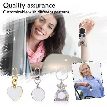 DIY Индивидуальная фотография Термоперенос Печать Металлическая Пустая Круглая Креативная Подарочная Сумка Брелок Подвеска Подарок One Size