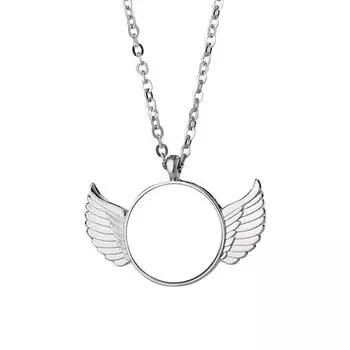 DIY Индивидуальная термопередача ювелирных изделий Плоское ожерелье Подвеска Ангел Пара День святого Валентина Подвеска One Size