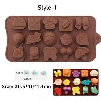 DIY инструмент для выпечки торта, форма для желе, пудинга, форма для ледяной смолы, 3D липкие конфеты, силиконовые формы, шоколадные фрукты, животные, уникальные Flower