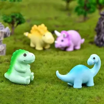 DIY изделия из смолы динозавр миниатюры животных сказочный сад украшение для кукольного домика мох террариум микропейзаж 3x4.6cm разноцветный
