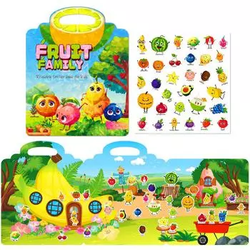Книга наклеек «сделай сам» из желе, тихая книга наклеек «семья фруктов» познавательная энциклопедия фруктов головоломка «сделай сам» книга наклеек «время родитель-ребенок»
