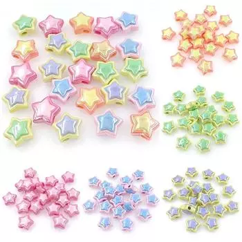 DIY Ювелирные аксессуары Изготовление браслетов Акриловые материалы ручной работы Звезда Стерео УФ двухцветное ожерелье Креативные 10 шт. 18 мм свободные бусины зелёный