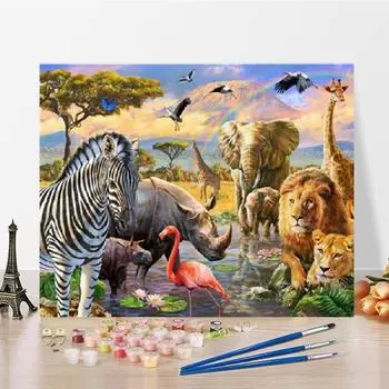 DIY Картина по номерам Цифровая картина маслом Номера Картина маслом Украшение дома Искусство Холст 40x50cm no frame