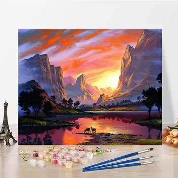 DIY картина по номерам цифровая картина маслом искусство холст украшение дома цифры картина маслом 40x50cm no frame