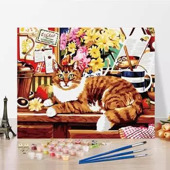 DIY картина по номерам цифровая картина маслом цифры картина маслом ручной работы холст номера живопись 40x50cm no frame