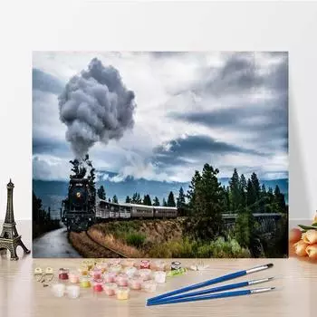 DIY Картина по номерам Цифры Картина маслом Ручная роспись Украшение дома Цифровая живопись маслом Холст 40x50cm no frame