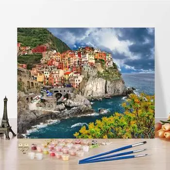 DIY картина по номерам, цифры, картина маслом, украшение дома, холст, ручная роспись, цифровая картина маслом 40x50cm no frame