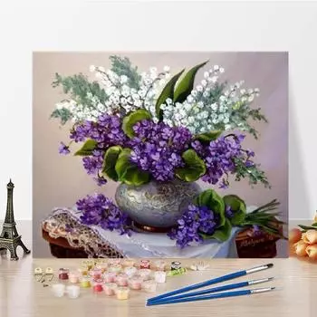 DIY Картина по номерам Холст Украшение дома Цифровая картина маслом Цифры Картина маслом Искусство 40x50cm no frame