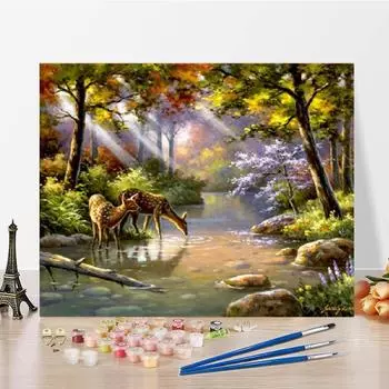 DIY Картина по номерам Художественные цифры Картина маслом Цифровая картина маслом Холст Украшение дома 40x50cm no frame