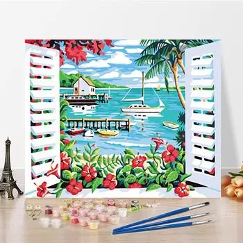 DIY Картина по номерам Искусство Цифровая картина маслом Хобби Ремесла Украшение дома Цифры Живопись 40x50cm no frame