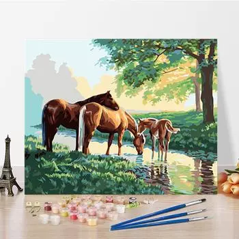 DIY Картина по номерам Искусство Цифровая живопись маслом Хобби Украшение дома Цифры Живопись Ремесла 40x50cm no frame