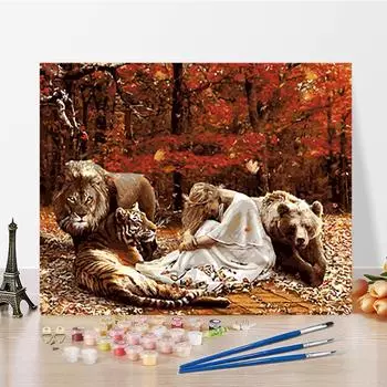 DIY Картина по номерам Ремесла Цифровая живопись маслом Хобби Украшение дома Цифры Искусство рисования 40x50cm no frame