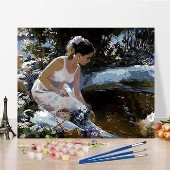 DIY картина по номерам, ремесла, хобби, искусство, цифровая картина маслом, украшение дома, живопись по номерам 40x50cm no frame