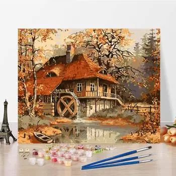 DIY картина по номерам, ручная работа, номера на холсте, картина по номерам, картина маслом, цифровая картина маслом 40x50cm no frame