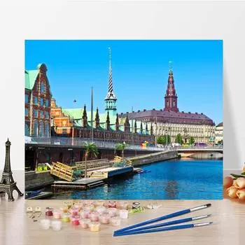 DIY Картина по номерам Украшение дома Холст Ручная роспись чисел Картина маслом Цифровая картина маслом 40x50cm no frame