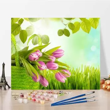 DIY Картина по номерам Украшение дома Ручная роспись по номерам на холсте Масляная живопись Цифровая живопись маслом 40x50cm no frame