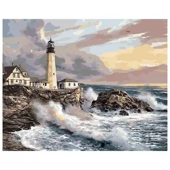 DIY Картина по номерам Утренний вид Безрамная картина Картина Настенная цифровая картина маслом 40x50cm