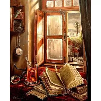 DIY книги и чашки домашний декор Алмазная вышивка ремесла Алмазная картина вышивка крестом рукоделие 20X30CM