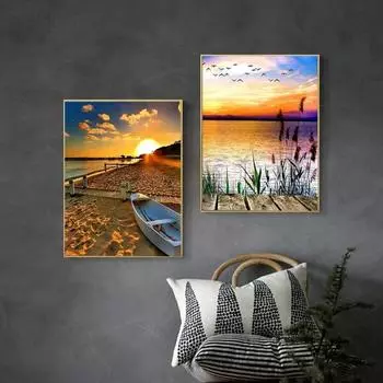 DIY комплект алмазной живописи блестящий яркий цвет пейзаж для начинающих алмазная живопись художественные ремесла украшение дома фиолетовый