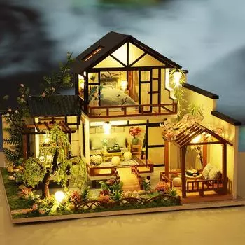 DIY коттедж Чжуси River Garden творческий подарок подарок на день рождения DIY игрушка коттедж модель игрушки арт дом (не закончено, требуется рука)