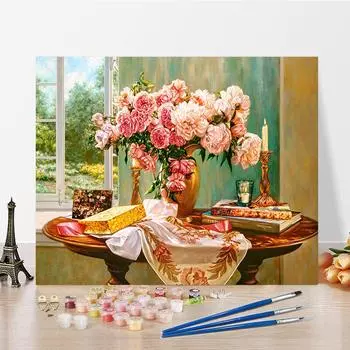 DIY краска по номерам набор для рисования маслом холст DIY картина маслом по номерам настенные художественные украшения для дома подарок искусство и хобби 40x50cm no frame