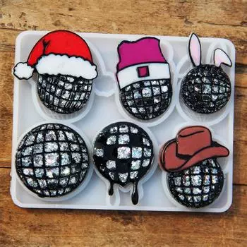 DIY кристаллы формы для эпоксидной смолы диско l шляпа формы для подвесок для серег брелок для изготовления украшений очаровательная силиконовая форма