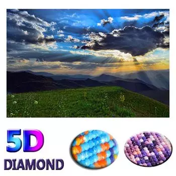 Круглая алмазная картина «Пасха», вышивка крестом, солнечный пейзаж, алмазная вышивка 20X30CM