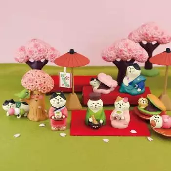 DIY Литье Стильные Нежные Детали Портативный Мини Сад Кукольный Домик Фигурка Кошки F