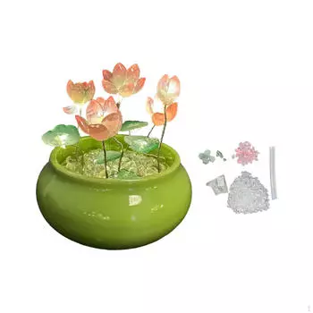 DIY Lotus Night Light Material Package Mini Stone Pot Настольная лампа Украшение для кафе