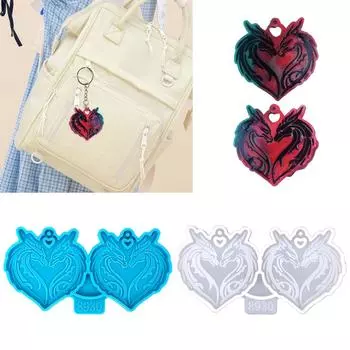 Diy Loves Heart Dragon Собранные серьги Форма Кристалл Эпоксидная смола Diy Декоративные подвески Ювелирные изделия Смола Форма для поделок своими руками прозрачный