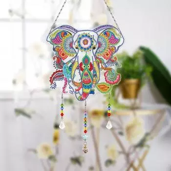 DIY Луна Солнце Звезда Цветок Животное Форма Горный Хрусталь Живопись Яркий Цвет Ручной Работы Ремесленные Бусины Бахрома Стразы Живопись со Шнурком