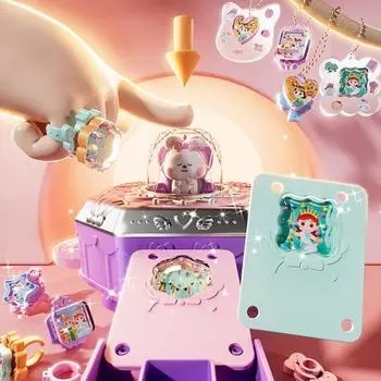 DIY Magic Jewelry Ring Kit для девочек DIY Magic Book Set с наклейками Творческий набор для творчества для детей Наборы для изготовления игрушечных украшений Образовательные наборы для девочек 1 Set