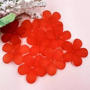 DIY Making 10pcs 5 Petals Flower 28.5mm Frosted Semi Transparent Handmade Material DIY Earring Hair Jewelry Accessories Pendant Accessories синий