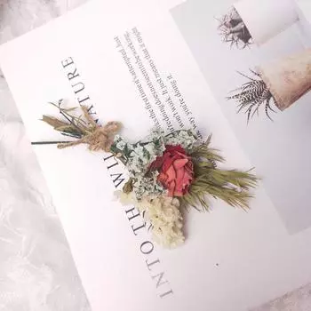 DIY материал мини-сушеные цветы букет роз украшения реквизит для съемки 13cm