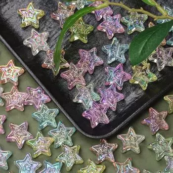 DIY Материал Прозрачный 10 шт. Акриловые подвески Звезда Пентаграмма 20 мм Бусины с УФ-покрытием Креативные ювелирные изделия Аксессуары Подвеска Браслет Ожерелье фиолетовый